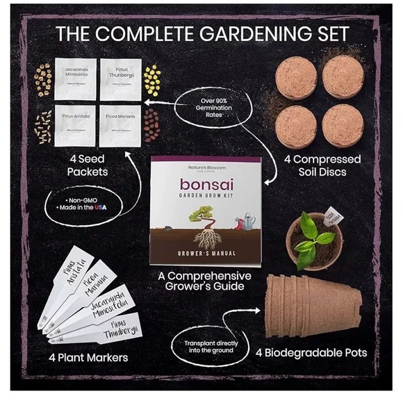 Bonsai Seed Starter Kit - Green and Purple NWT. Amazing last minute gift! - Picture 3 of 8